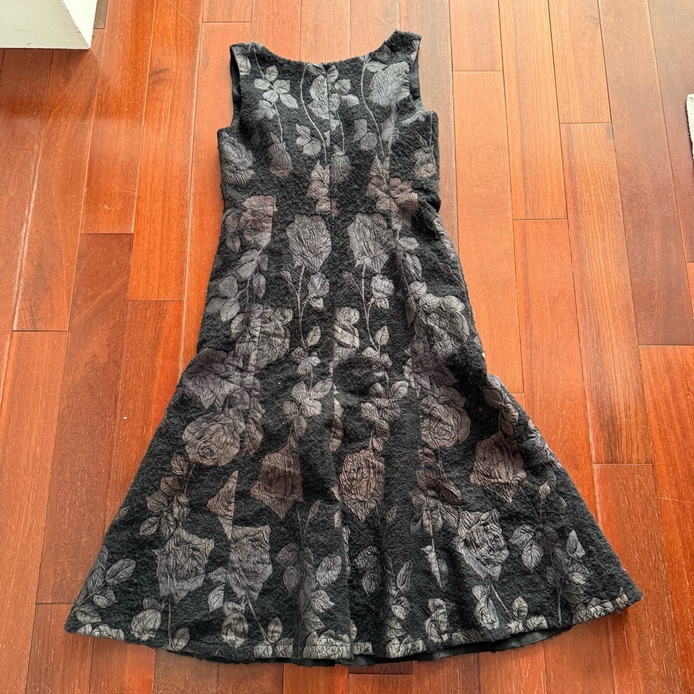 CHARLES CHANG-LIMA Wool & Silk Floral Dress Sz 4 - Picture 4 of 6
